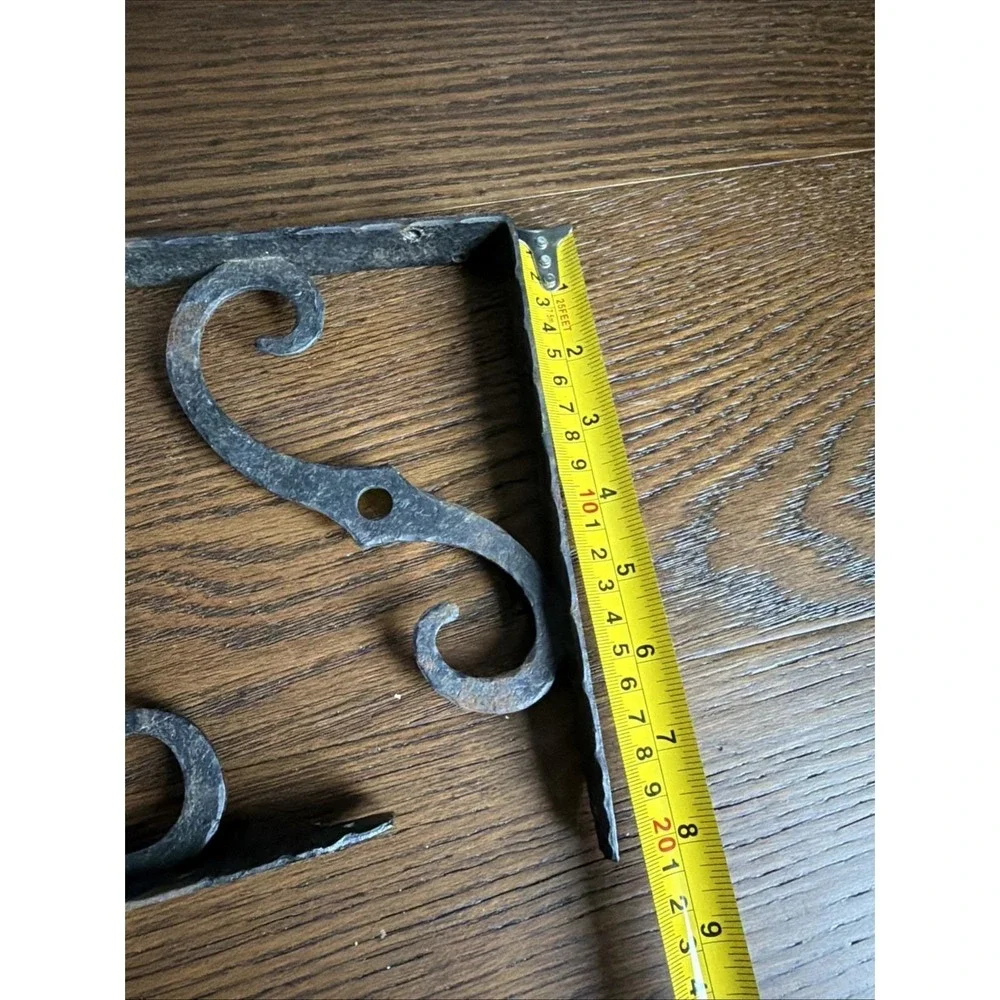 Pair Hand Forged Wrought Iron Shelf Brackets 8x6